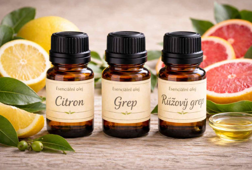 Esenciální olej  Citron  Grep a Růžový grep