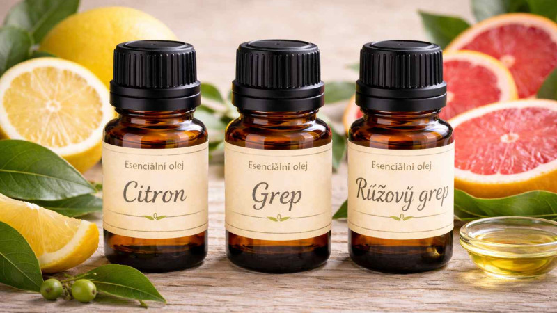 Esenciální olej  Citron  Grep a Růžový grep